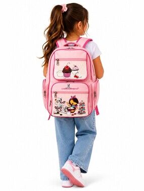Louis Garneau Pink Backpack with Cupcake Print